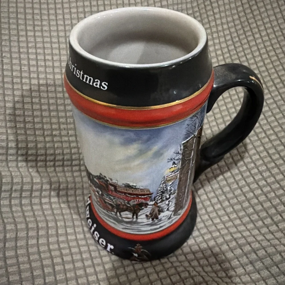 Budweiser A Perfect Christmas Collector's Series Holiday Beer Stein Mug 1992 VTG